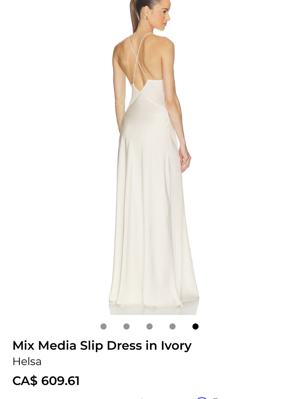 HELSA Mix Media Slip Dress in Ivory - Picture 5 of 7